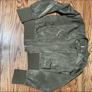 Free People Olive Bomber Jacket